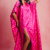 Handwoven Hot Pink Banarasi Kaftan