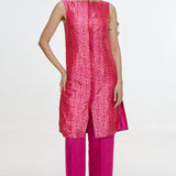 Handwoven Hot Pink Waistcoat Set