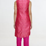 Handwoven Hot Pink Waistcoat Set
