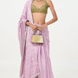 Ekaya Handwoven Lavendar Tissue Saree