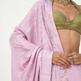 Ekaya Handwoven Lavendar Tissue Saree