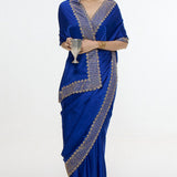 Handwoven Marine Blue Mashroo Silk Saree