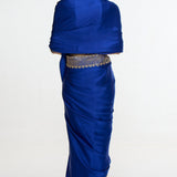 Handwoven Marine Blue Mashroo Silk Saree