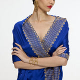 Handwoven Marine Blue Mashroo Silk Saree