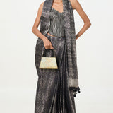 Ekaya Handwoven Noir Tissue Saree
