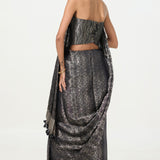 Ekaya Handwoven Noir Tissue Saree