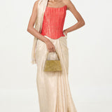Ekaya Handwoven Off-White Tissue Saree