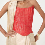 Ekaya Handwoven Off-White Tissue Saree