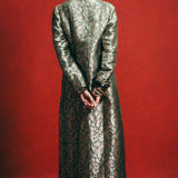 Handwoven Olive Green Banarasi Kaftan