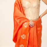 Handwoven Orange Silk Saree