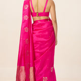 Handwoven Hot Pink Silk Saree