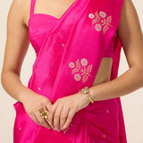 Handwoven Hot Pink Silk Saree