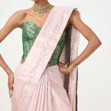Handwoven Pink Tissue Saree