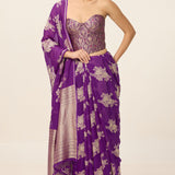 Handwoven Purple Chiffon Saree