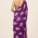 Handwoven Purple Chiffon Saree