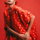 Handwoven Red Banarasi Kaftan