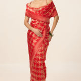 The Red Gerum Saree