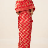 The Red Gerum Saree