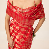 The Red Gerum Saree