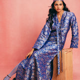 Handwoven Royal Blue Banarasi Kaftan