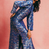 Handwoven Royal Blue Banarasi Kaftan