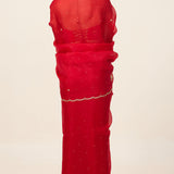 Handwoven Ruby Red Organza Saree