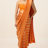 The Rust Orange Gerum Saree