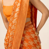 The Rust Orange Gerum Saree