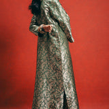 Handwoven Sage Green Banarasi Kaftan