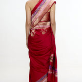 Handwoven Scarlet Red Saree