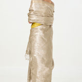Handwoven White & Gold Tissue Saree