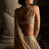 Gold Mirror Work Lehenga Set