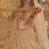 Gold Pearl Lehenga Set