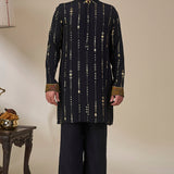 Black Celestial Moonfall Kurta