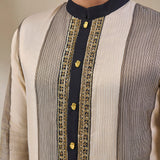 Black & White Palm Print Kurta Set