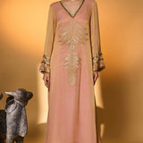 Baby Pink Moonfield Embroidered Kaftan