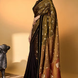 Midnight Amber Saree
