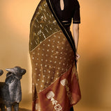 Midnight Amber Saree