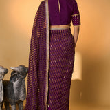 Purple Moonfield Zari Stripes Saree