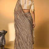 Grey Moonfield Zari Stripes Saree