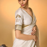 White Moonfield Gota Embroidered Saree