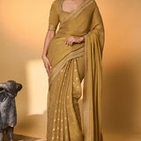 Gold Droopy Bloom Gota Saree