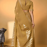 Gold Droopy Bloom Gota Saree
