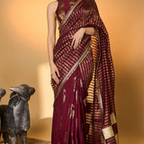 Plum Corncrest Gota Saree
