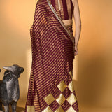 Plum Corncrest Gota Saree