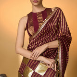 Plum Corncrest Gota Saree