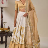 Ivory Backwater Postcard Lehenga Set