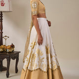 Ivory Backwater Postcard Lehenga Set