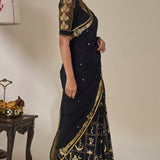 Black Malabar Grove Saree