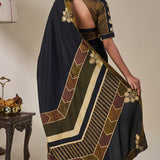 Black Golden Flame Saree